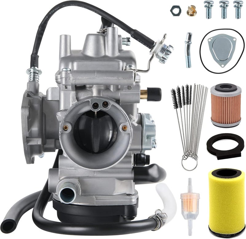 Tang Carburetor Compatible with Yamaha 2000-2006 Big Bear YFM 400 YFM400,Kodiak 400,2007-2010 Wolverine 450,2007-2014 Grizzly 350 450 ATV With Cleaner Brush,Air Fiter,Fuel Filter - Image 1